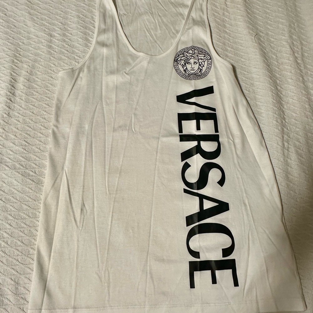 Versace White Sleeveless Tank Top - Picture 1 of 4